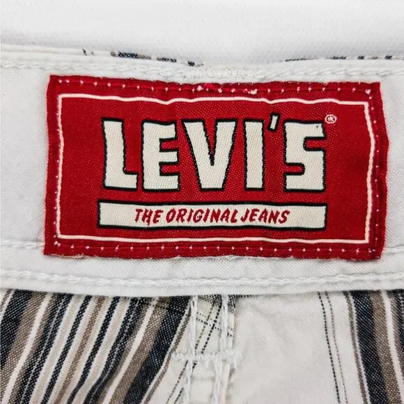 Levi’s Plaid Cargo Shorts Men’s 31x11” Relaxed Fit Cream Utility Skater Summer - Picture 6 of 12